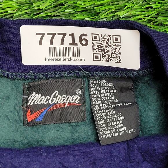 Vintage Y2K MacGregor Cropped Sweatshirt Large 22x25 Green - Picture 7 of 11